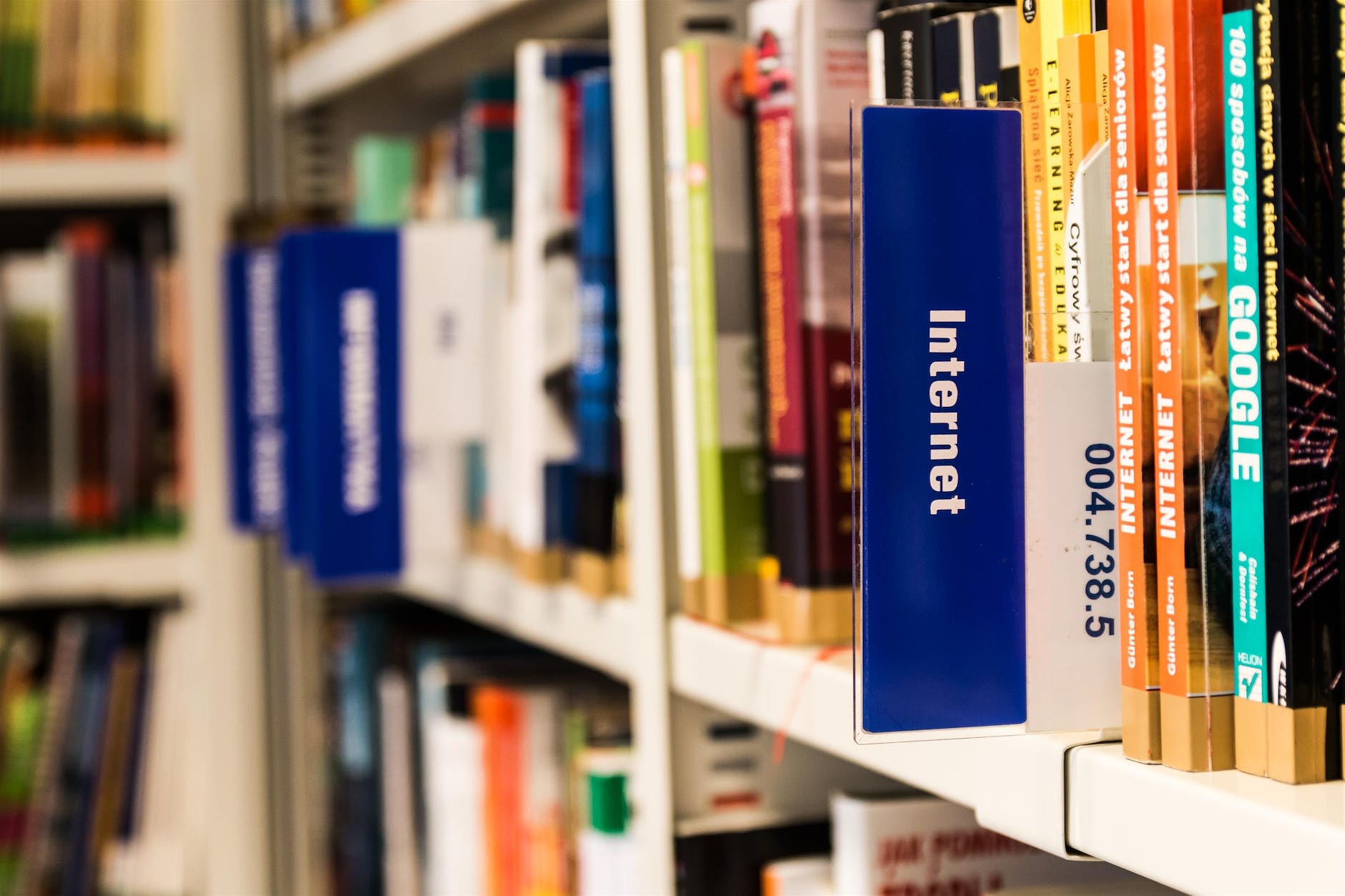 books on shelf in library